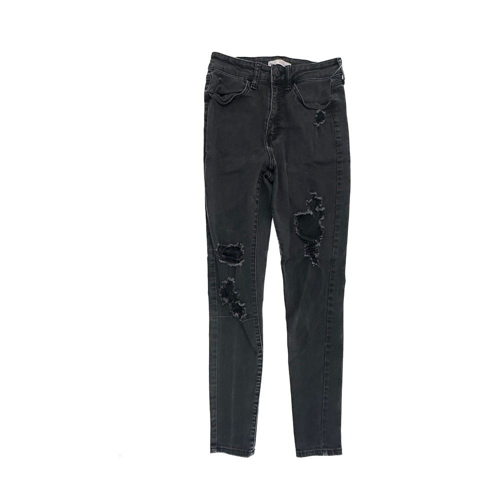 SO Super High Rise Jegging Womens 5/27W Black Distressed Ripped Skinny Jeans